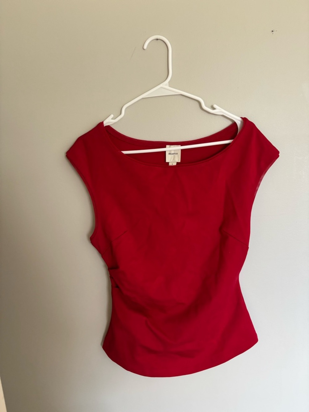 Maeve Red Scoop-Neck Tank